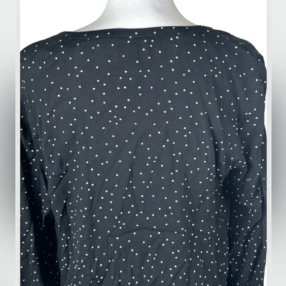 J. Jill Black & White Polka Dot Blouse Top Small - Picture 9 of 10